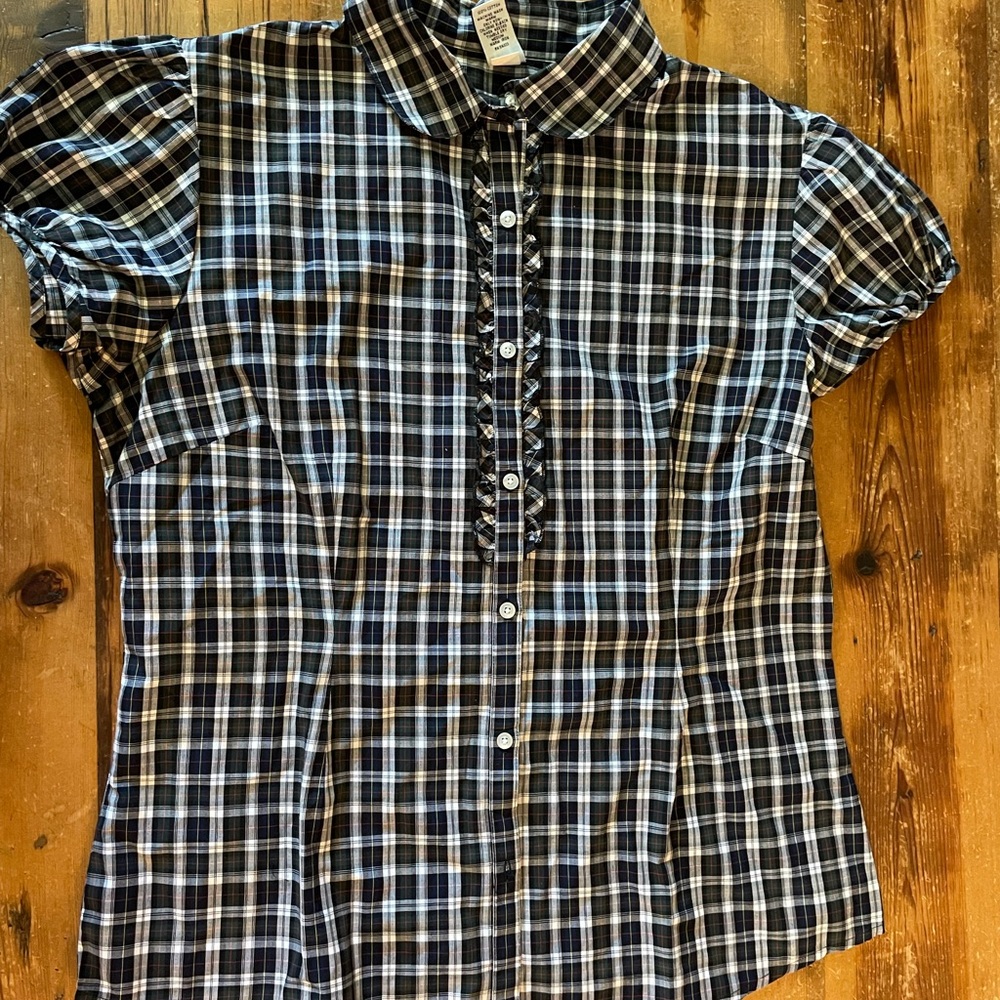 Gap navy plaid shirt